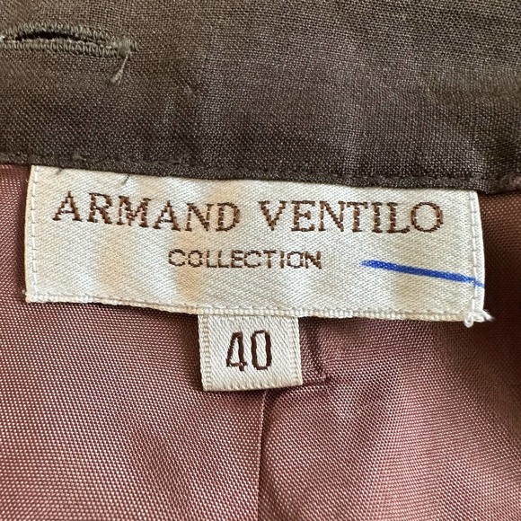 Armand Ventilo Skirt Brown Blue Floral Embroidered Maxi Modest Skirt sz 40=S - Picture 9 of 10